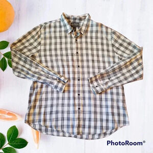 American Rag Check Shirt + XXXL+ Blue/ Grey + White